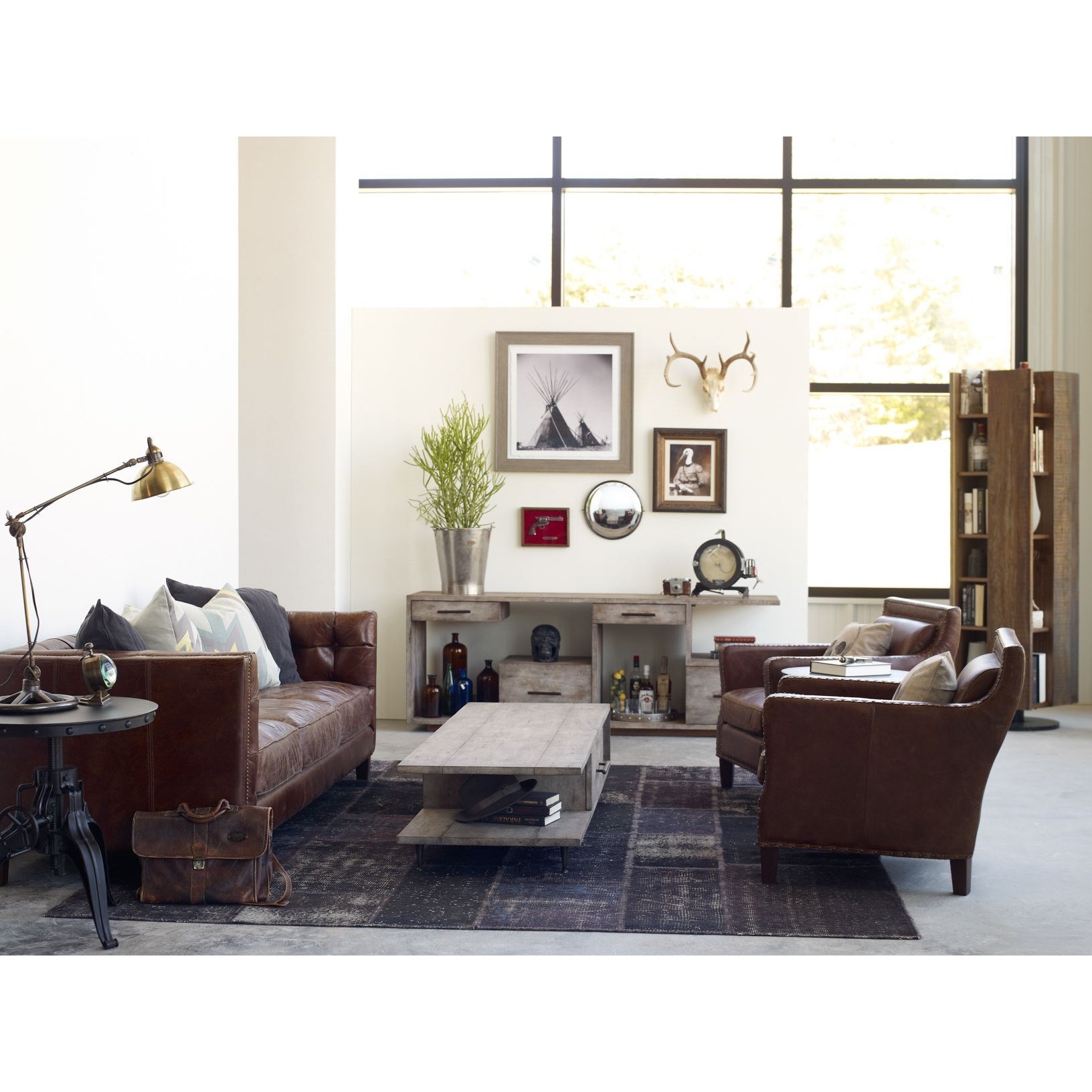 Four hands carnegie collection old on sale saddle black larkin club chair